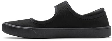 Clarks Girl's Hopper Go School Plimsolls | Durable Canvas Upper | Floral Detailing | Machine Washable | Wide Fit Available