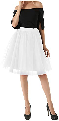 Happy Cherry Damen Tüllrock 50er Rockabilly Tutu Rock Ballett Blase Unterrock Kurz Retro Petticoat Gelegenheit Zubehör