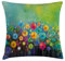 ABAKUHAUS Blumen Kissenbezug, Bunter Löwenzahn, Wasser und Schmutz resistent Waschbar Beidseitiger Druck mit Reißverschluß, 40 x 40 cm, Grün Gelb Blau