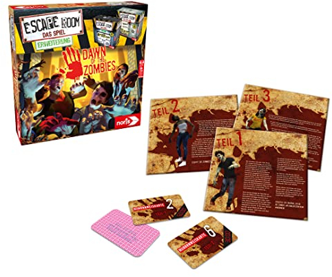 Noris 606101869 - Escape Room Erweiterung Dawn of The Zombies - Familien und Gesellschaftsspiel für Erwachsene - Nur mit dem Chrono Decoder spielbar - ab 16 Jahren