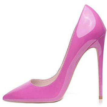 GENSHUO - Scarpe décolleté da Donna, con Tacco Alto a Spillo, Stile Sexy, Slip on, da Festa,Rosa Caldo, 38 EU(8 US)