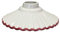 Keyhomestore│ Paralume in ceramica bianco lucido con bordo rosa Ø20 cm Stile vintage ondulato, Ricambio per lampadari sospesi rustici o shabby chic, ideale per Cucina e Salotto.