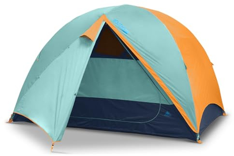 Kelty Wireless Freestanding Camping Tent, 2 4 or 6 Person Size, Huge Interior and Peak Height, Intuitive and Fast to Pitch, Color Coded Setup, 2 Door 2 Vestibule (4-Person)