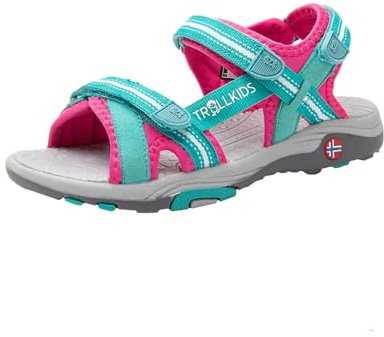 Trollkids Girls Preikestolen Sandal 28, smaragd