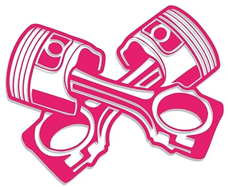 Decus Shop Kolben gekreuzt XXL 0159 (rosa) // Sticker OEM JDM Style Aufkleber