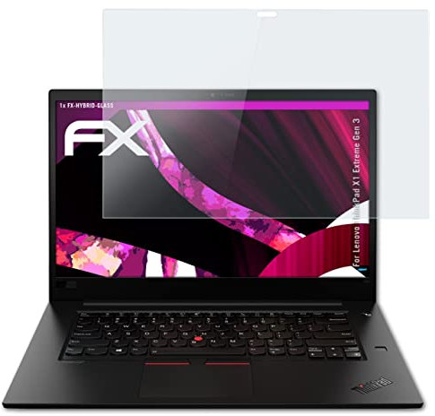 atFoliX Plastic Glass Protective Film compatible with Lenovo ThinkPad X1 Extreme Gen 3, 9H Hybrid-Glass FX Screen Protector