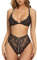EVELIFE Women Lingerie Set Sexy Lingerie 2 Piece Strap Bra and High Waist Panties Set Lace Lingerie Set Nightwear(Black XXL)