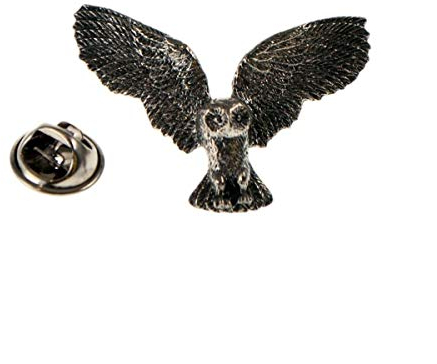 Anstecknadel fliegende Eule aus Zinn, mit Geschenkbeutel
