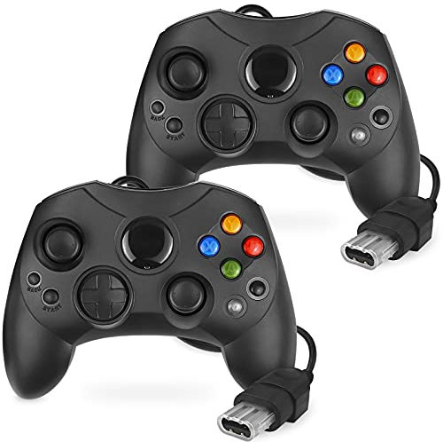 Yioone - Mando de repuesto para mando Xbox tipo S / mando Xbox original, mando clásico compatible con la consola Xbox original (negro y negro)