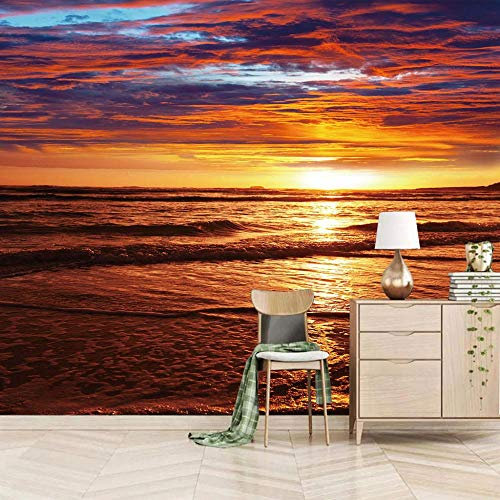 Fototapete Sonnenaufgang Über Dem Meer 150x100cm Vlies Tapeten Moderne Wanddeko Wandtapete xxl Design Wand Dekoration Wohnzimmer Schlafzimmer Büro Flur Landschaft