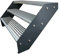 Kaminbau Mierzwa Premium Stahl Treppe Verzinkt & Anthrazit Pulverbeschichtet 3 Stufen (Breite 80 cm) (Höhe 57 cm) Wetterfest Gitterroststufe Gartentreppe