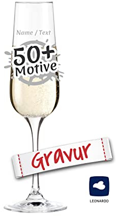 LEONARDO Sektglas mit Gravur personalisiert/Namen Text Motiv, Sekt-Glas graviert als Geschenk zum Geburtstag Jahrestag Hochzeit Verlobung Silvester Einweihung Richtfest (TIVOLI, 210 ml)