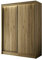 ALTDECOR Kleiderschrank mit furnierten Schiebetüren, kugelgelagerte Führungsschienen und Aluminium-Leisten, LED-Beleuchtung (weiß + 16 Farben) und Fernbedienung - BEROG - 200 cm Eiche Craft