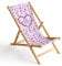 Ferocity Personalisierbarer Holz-Liegestuhl Klappbar Klappliegestuhl Sonnenliege Strandstuhl Wechselbezug Motiv Rosa Herz [119]