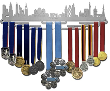 Allied Medal Hangers World Marathon Majors (Stadtbild) (61 cm breit mit 7 Aufhängestangen) – Medaillenhalter