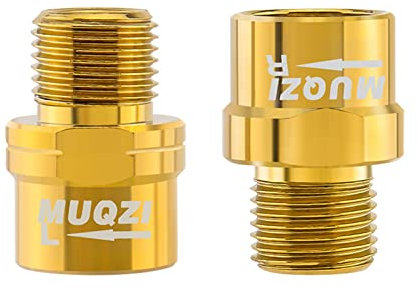 2 Stück Fahrrad Pedal Extender, Fahrradpedale Verlängerung für 9/16 Zoll MTB BMX Mountainbike Gewindepedale (Gold)