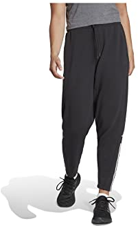 adidas Donna Train Essentials Regular-Fit Cotton Training Pants, Black/White, M