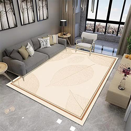 Joop Teppich Beige Teppich Wohnzimmer Beige Einfache Große Feder Muster Teppich Dekoration Langlebig Baby Teppich Mädchen 80X160Cm Teppich Groß 2Ft 7.5''X5Ft 3''