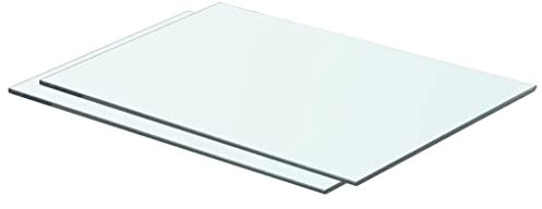 FIRBNUS 50x30 cm 2 uds Estante Flotante de Cristal Baldas Panel de Estante Colgante Estante Expositor de Pared Suspendidas de Tablero Estanteria Baño Estanterías Transparente Vidrio Templado