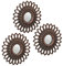Relaxdays Spiegel 3er Set, floraler Deko Wandspiegel, Wohnzimmer, Flur, Ø je 25 cm, Kunststoff-Rahmen, Bronze/schwarz