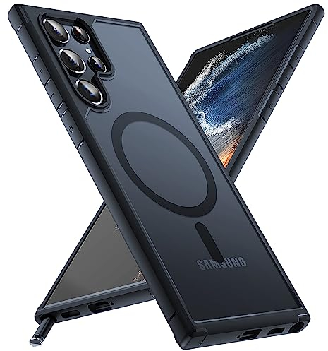 TOCOL für Samsung Galaxy S22 Ultra Hülle für Magsafe, [Vollständiger Kameraschutz] [Schutz in Militärqualität] Stoßfest Magnetisch Handyhülle für S22 Ultra 5G, Schwarz