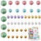 LARDUX 45 PCS Ball Cake Toppers - Boho Baking Cake Decorations DIY Mini Balloon Cupcake Insert for Unicorn Macaron Birthday Party Baby Shower Christmas -Rainbow