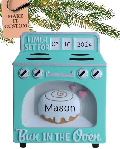 Personalisierbares Baby Ornament 2025 – schnelle & kostenlose 24-Stunden-Anpassung – Schwangerschafts-Weihnachtsschmuck für Baum – individuelles Geschenk verpacktes Brötchen im Ofen Andenken für