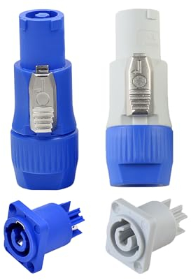 Powercon Connector IN and Out, Nac3fca Powercon Power Connector Plug, Powercon Socket Powercon Female Jack Ac Connector to Male Powercon