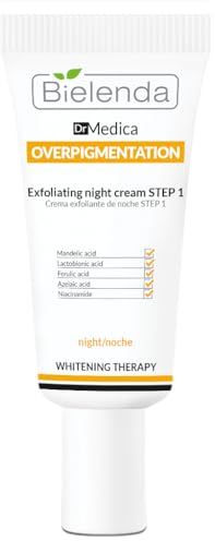 Bielenda Dr Medica Overpigmentation Step 1 Nacht Peeling Creme, führt sichtbar zu einer Verbesserung des Hautzustandes, 30 ml