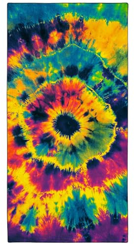YISUMEI Mikrofaser Strandtuch XXL, Strandhandtuch Leicht Strandtücher Schnelltrocknend, Farbe Tie-Dye, 180 x 90 cm