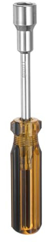 sourcing map Metric Hex Nut Screwdriver 12mm Carbon Steel Ergonomic PVC Grip Non-Magnetic Socket Wrench Screwdriver Hand Tool for Automotive Maintenance Home Improvement.