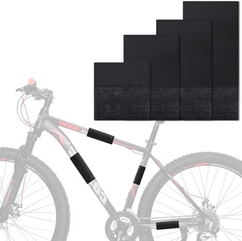 Fahrrad Rahmenschutz 4er Set, Transportschutz für Thule Fahrradträger, Einstellbar Carbon Rahmen Schutz, Rahmenschutz für Carbonrahmen Fahrrad Zubehör Befestigung Schutz vor Kratzern