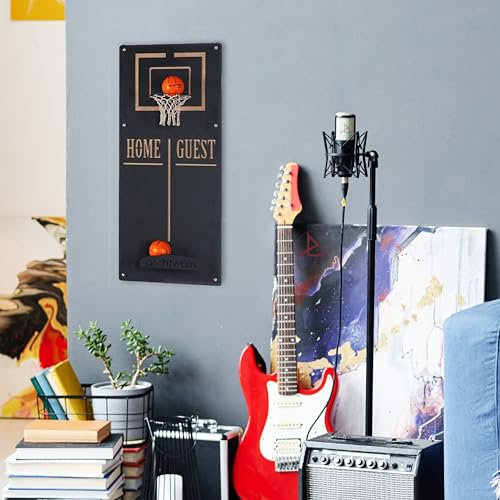archtwain Basketballkorb aus Metall, Wandmontage, Spielzimmer, Büro, Spielzimmer, Wanddekoration, Metall-Wandkunst, Basketball-Geschenke, Bürodekoration, außergewöhnliches Geschenk (Basketball, klein,