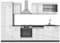 Vicco Küchenzeile R-Line, Küchenblock, Weiß Hochglanz/Anthrazit, 300 cm, AP Marmor