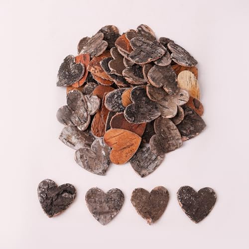 HERZONE 50pcs Streudeko holz Herze 5cm für Hochzeit & Party aus Birkenholz - Zubehör für DIY-Projekte - Naturholzscheibchen zum Basteln (herz 5cm)