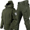 SAYEYBU Taktischer Anzug Herren Camouflage Combat BDU Jacke Hemd & Hose Uniform Taktische Camouflage Kleidung Jagd,Grün,L