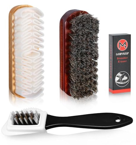 YqsIbth Suede Brush and Nubuck Cleaner Kit - 4 Pcs Multifunctional Cleaning Brushes for Shoes, Boots and Leather