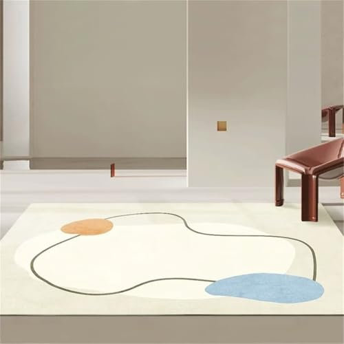 QGYFRE Teppich Küche Waschbar rechteckig 70x140CM Kinderteppich Mädchen hellgrün Bequemer und langlebiger moderner minimalistischer