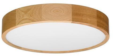 STOLARNIA PIKA Deckenlampe - Runde Holz Deckenleuchte Eiche 3xE27 (∅47 cm) - Modern Beige Lampe für Schlafzimmer, Wohnzimmer, Flur, Küche - Stilvolle Eichenholz LEJA