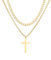 AFSTALR Kreuz Kette Herren Kreuzkette Edelstahl Layered Kreuz Kette Kubanische Kette mit Kreuz Kastenkette Halskette, Kreuz Schmuck Geschenke für Männer Gold 20/22 Zoll