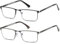 Fsread 2 Pack Blue Light Blocking Reading Glasses For Men with Spring Hinges Rectangular Reader Full Frame Ultralight Metal Frame +2.5