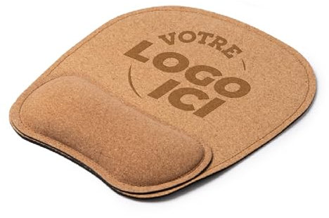 GRAVURE CONCEPT Tapis de Souris en Liège Personnalisable - Tapis de Souris Gaming avec Rembourrage Poignet (Alison)