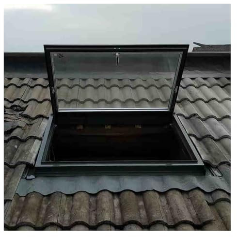 Botola Da Tetto Lucernario con botola sul tetto, grande finestra di accesso al tetto con vetro temperato a doppio strato e pannello di drenaggio, lucernario per installazione su ponte(20x40in/50.8x101