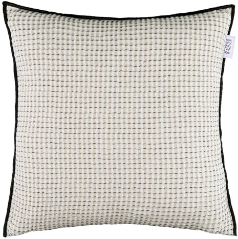 Premium Kissenbezug 40x40cm Weiß - Grafisches Muster - 100% Baumwolle - Weiche & strapazierfähige Kissenhüllen mit Reißverschluss - Kissenbezüge perfekt für Deko-Kissen, Sofa & Bett