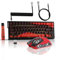 ATTACK SHARK Ensemble 3-en-1 sans Fil X68PRO HE Clavier, Souris de Jeu X11, spiralé C01PRO, BT/2,4G/câble, Interrupteur magnétique à déclenchement Rapide 8KHz, capteur PixArt PAW3311, 22000DPI-Rouge