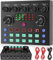 Sicomne Audio Mixer Podcast Equipment Bundle, DJ Mixer USB Audio Interface Voice Changer Sound Card Streaming Gaming Equipment Soundboard Microphone For PC Phone Music Recording Black