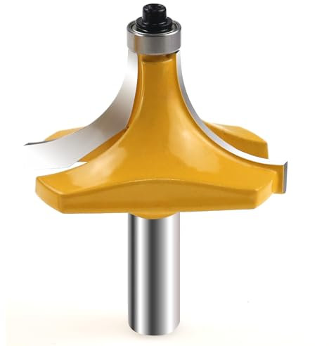 1/2 Inch Shank Round Over Router Bit Corner Rounding Edge-Forming Roundover Beading Router Bit 2 Cutting Diameter (25.4mm R)