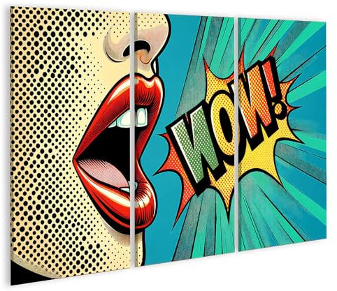 islandburner Bild auf Leinwand Frau Pop Art Ausdruck Wow Kunst Comic Stil Bilder Wandbilder Poster