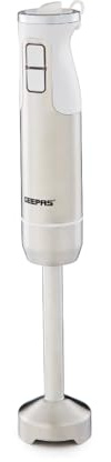 Geepas 600W Hand Blender | Handheld Immersion Blender, Food Collection Stick Blender with Stainless Steel Blades for Making Baby Food Soup Sauce Puree | 12 Blending Speed & Turbo, Silver (Renewed)