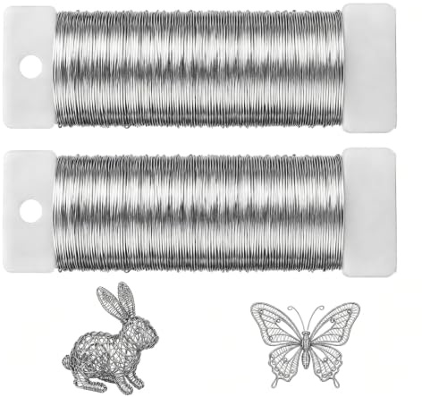 WENXINWIN Basteldraht Dünn 0.3mm x 100m2 Rollen Schmuckdraht Silber | Basteldraht für Schmuck & Floristik, oxidbeständig, flexibel biegsam. Glatte hautfreundliche Oberfläche für alle DIY-Deko